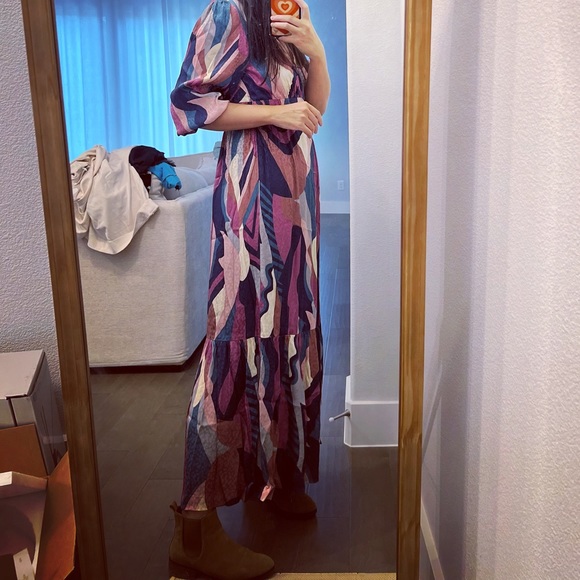 BA&SH BASH Wina Long dress Blue - Picture 3 of 9